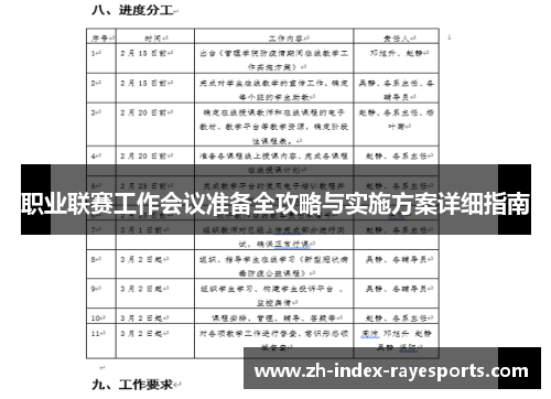 职业联赛工作会议准备全攻略与实施方案详细指南